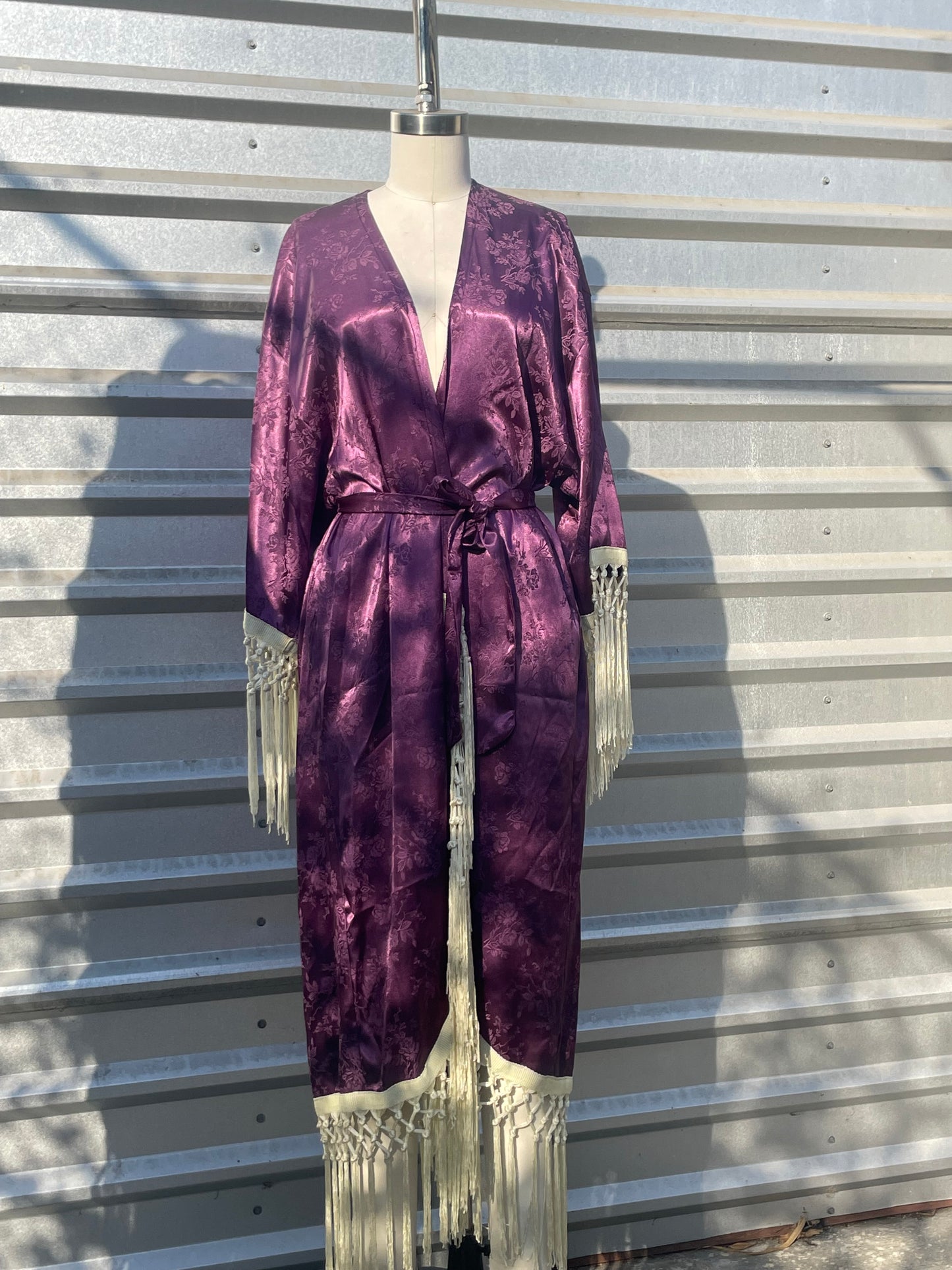 Purple Rose Jacquard Heron Robe SAMPLE SALE One Size (fits small- large)