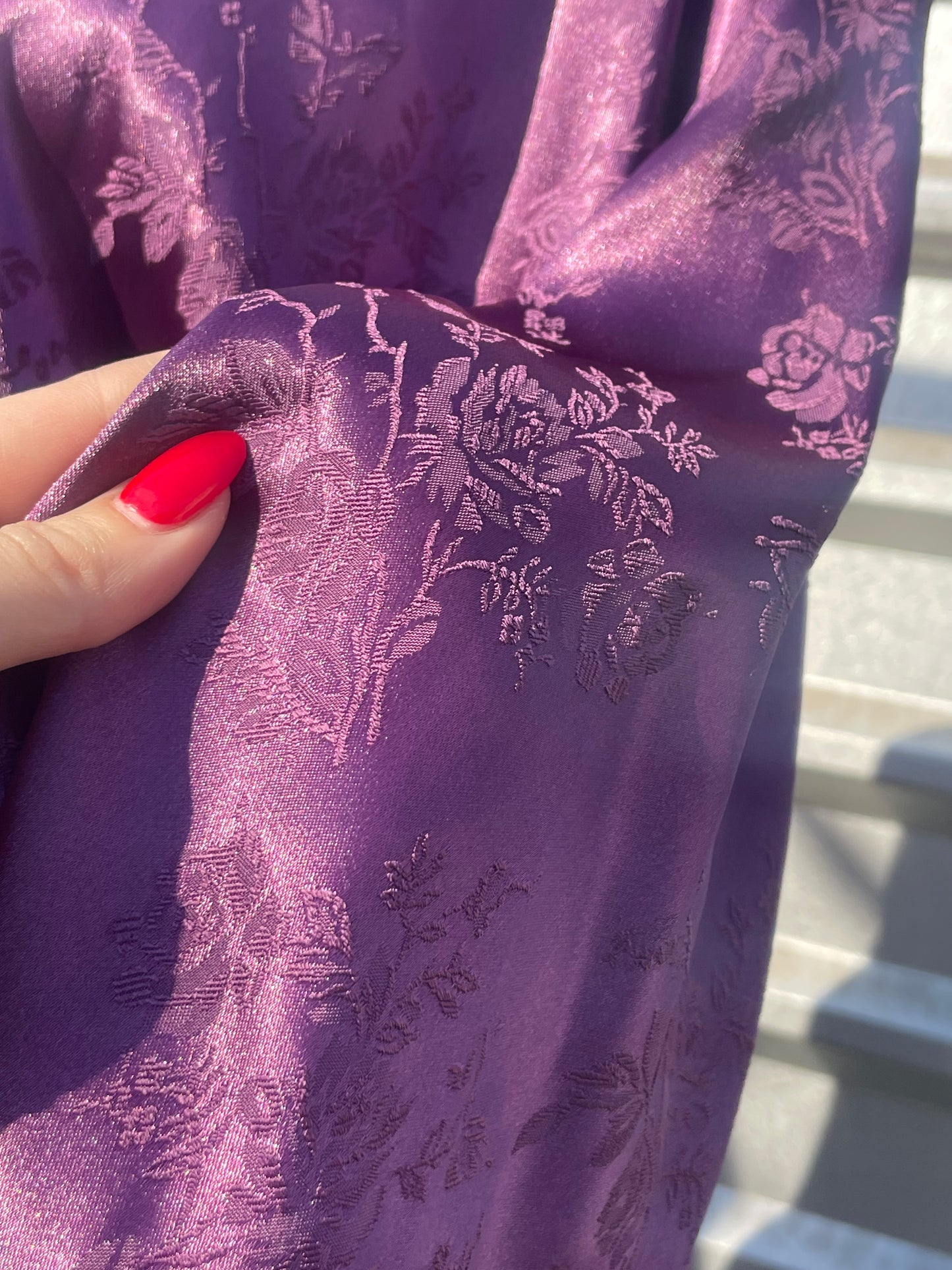 Purple Rose Jacquard Heron Robe SAMPLE SALE One Size (fits small- large)